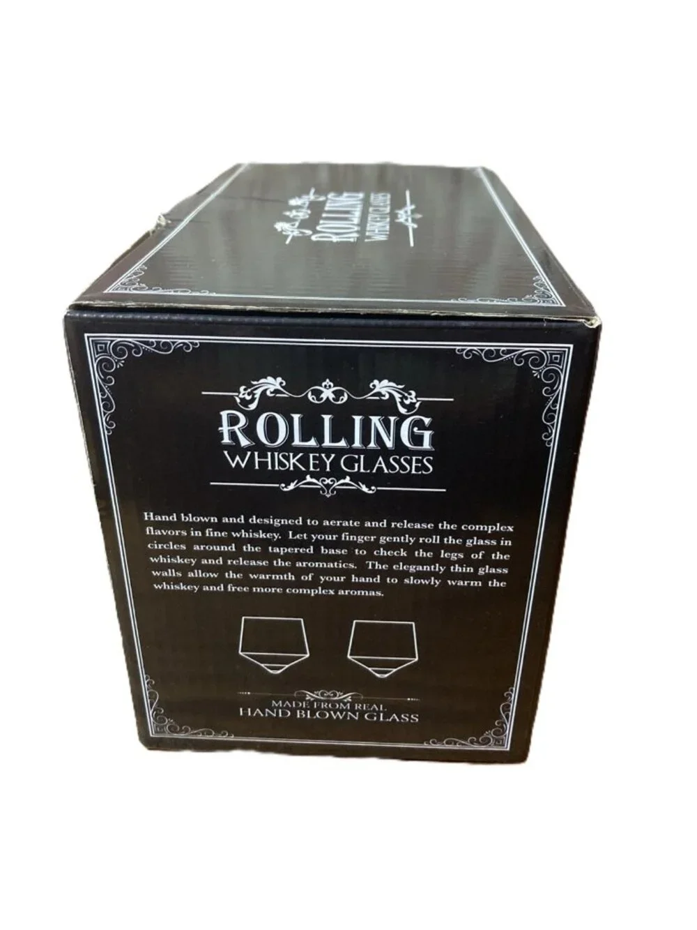 Barbuzzo Rolling Whiskey Glasses (Set of 2) – Hand-Blown Stemless Whiskey